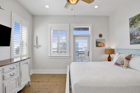 2nd floor  Bedroom 2 has a TV and shares the jack-n-jill bathroom