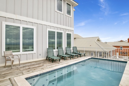 Loungers to enjoy the sun by the pool