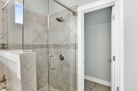 The master bath also has a walk-in shower
