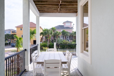 Outdoor covered dining space