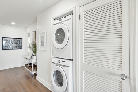 Large stacked washer and dryer