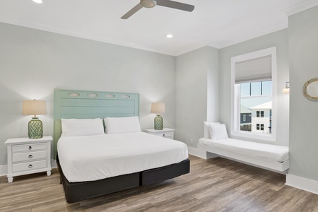 The guest bedroom, located on the 2nd floor with a private, attached bathroom