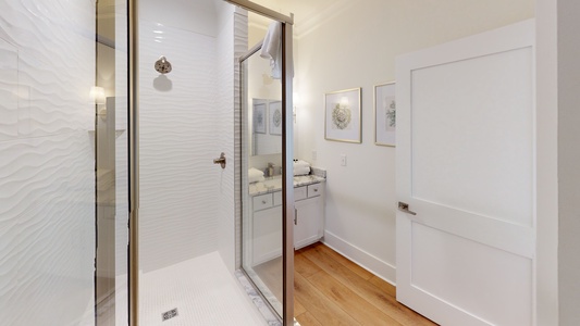 The private bathroom in Bedroom 4 has a walk-in shower