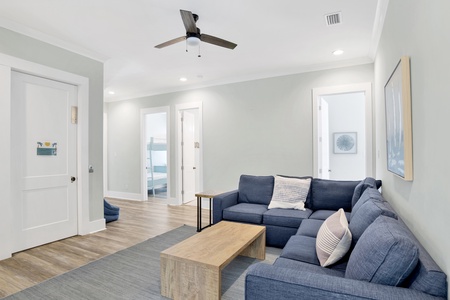 The elevator opens up to the 2nd floor living room