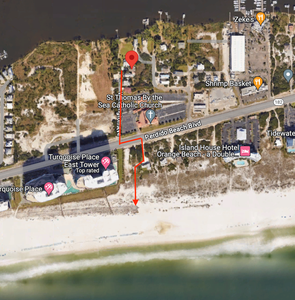 Deeded Beach access is located East of Turquoise Place