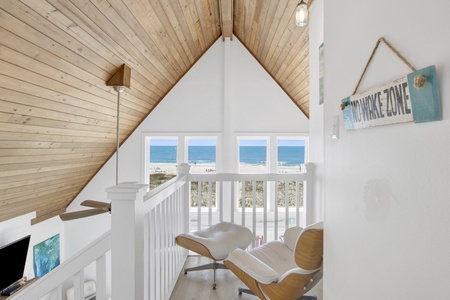 Upstairs landing to look out picturesque windows