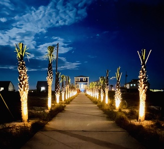 Beautifully lit driveway