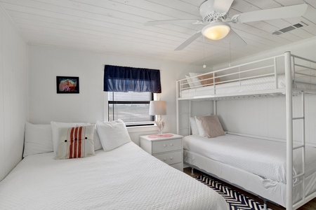 Bedroom 3 has a TV and can sleep 4 guests