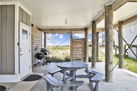 Picnic area under the home