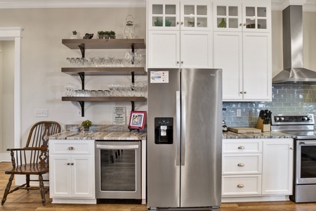 Dry bar with wine cooler