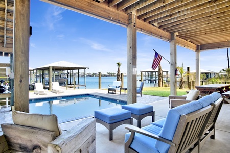 Enjoy the shade under the home and the views