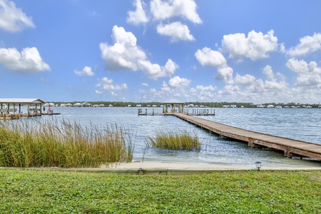 Grass and sandy area by the Lagoon