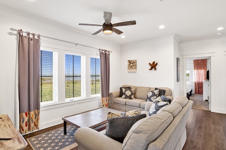 With 2 living areas to easily accommodate up to 14 guests and 2 pets