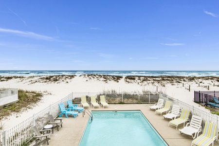 Pool, beach and Gulf views