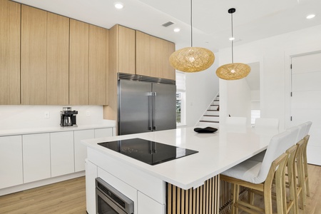Offering stainless appliances and stone counters