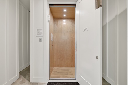 Private elevator that will take you to the ground and 1st floor