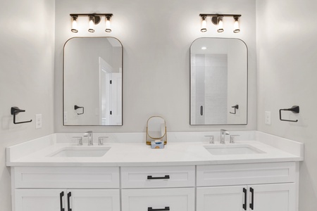 Master bathroom with a double vanity