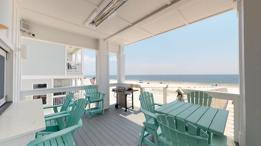 Outdoor seating with a breathtaking view of the gulf!