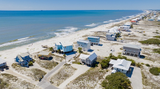 The popular Surfside community on the Ft Morgan peninsula