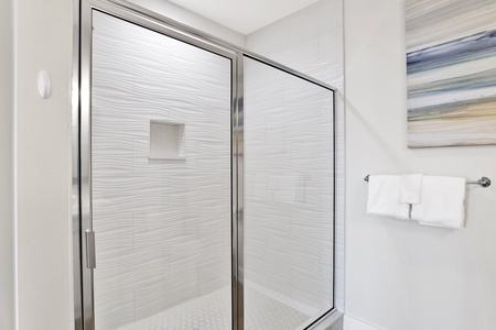 The master bath has a spacious walk-in shower