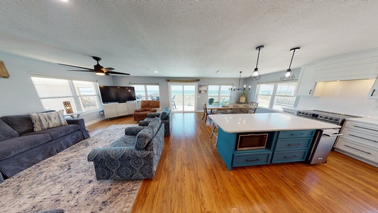 Living area and dining area with a great open floor plan and wonderful views