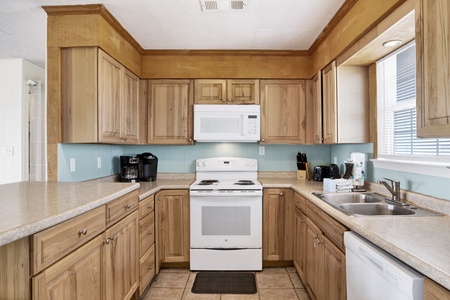 The kitchen has Gulf and Bay views