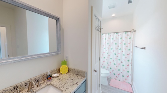 Jack and Jill bath shared between bedroom 2 and bunk room