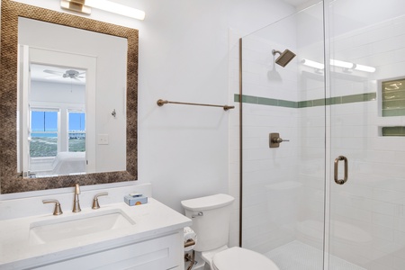 Summertime Blues II-The private bathroom for bedroom 3 has a tub/shower combo