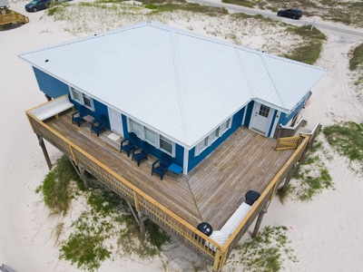 The large deck is gated, perfect for pets!