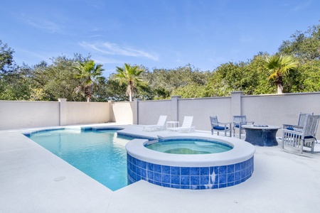 Private pool and hot tub- the pool can be heated or cooled (additional fees apply)