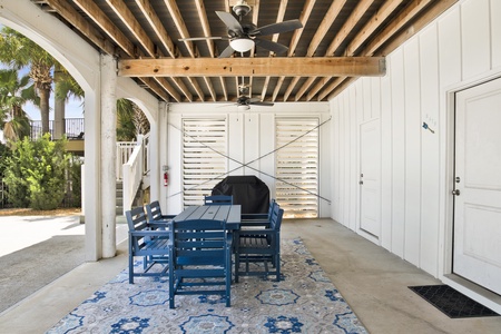 Propane grill provided and outdoor dining