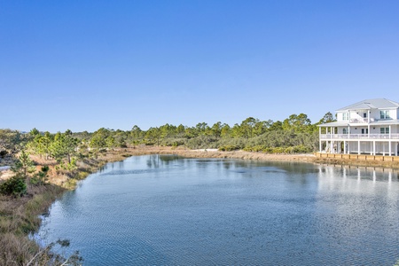 Pond behind the home