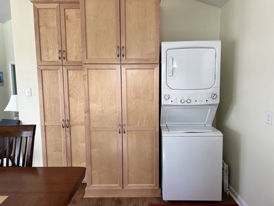 Stacked washer/dryer in the kitchen