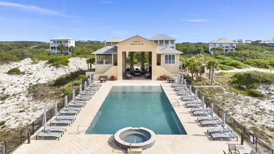 The beachside pool at the Kiva Dunes entrance