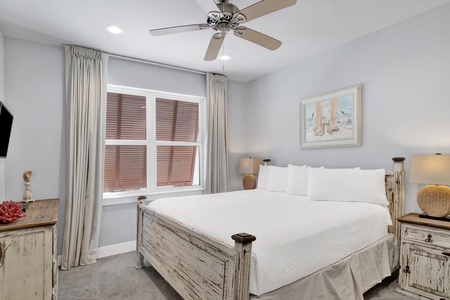 Bedroom 3 offers a private bathroom, TV and King bed, sleeps 2