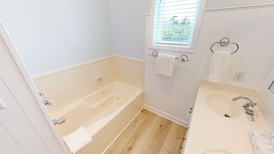 Jetted tub in the 2nd floor bathroom