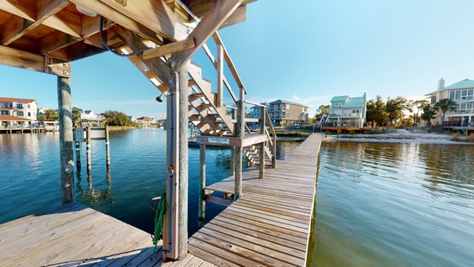 Private pier with room to tie up a boat