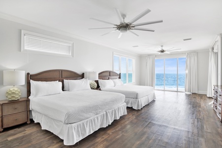 Bedroom 7 on the 3rd floor sleeps 4 in 2 king beds and has amazing Gulf views
