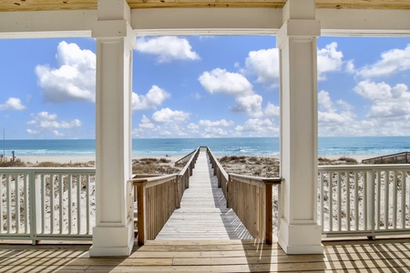 Private boardwalk with new decking to the beach