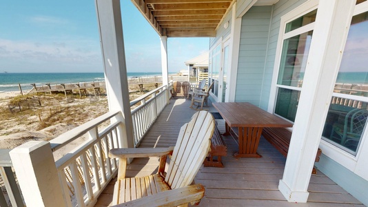 Picnic table and multiple seating options