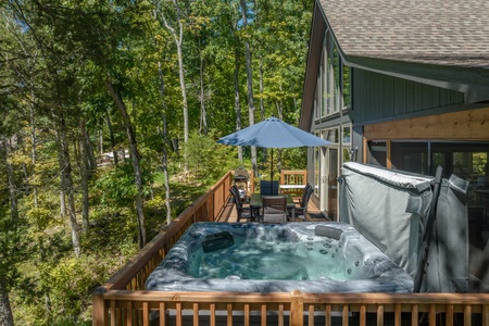 New, private hot tub on the deck!