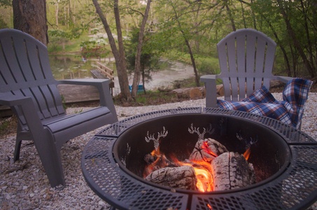 The pit on the edge of Limeric Pond is a perfect place to end the day with smores and drinks.