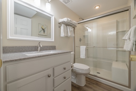 Lower-level full bathroom