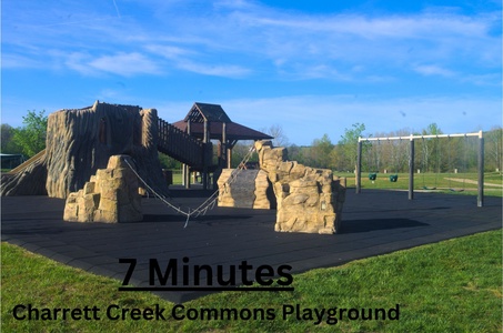 The playground at Charrette Creek commons is an adventurous place for smaller visitors!
