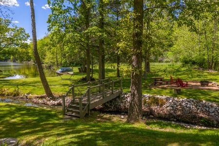 The expansive backyard is perfect for large groups of family to spend time outdoors
