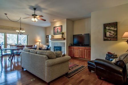 Living room with luxury furniture and new flat screen TV