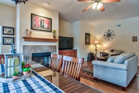 Dining room table with ample seating for the whole family