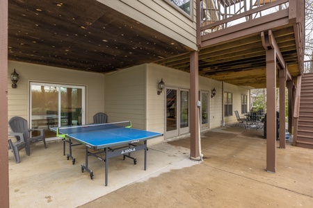 Rain or shine, challenge guests at a game of ping pong on the covered patio
