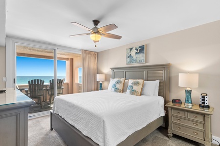 Wake up to breathtaking ocean views from your comfortable bed, with sliding doors opening to your private balcony.