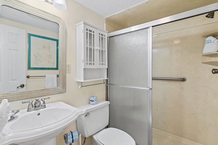 Guest Bathroom with Shower Tub Combination